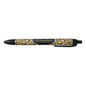Stylo Noir Monogramme chic de diamant de Faux d'empreinte de (Bas)