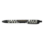 Stylo Noir Monogramme chic de diamant de Faux d'impression de (Bas)