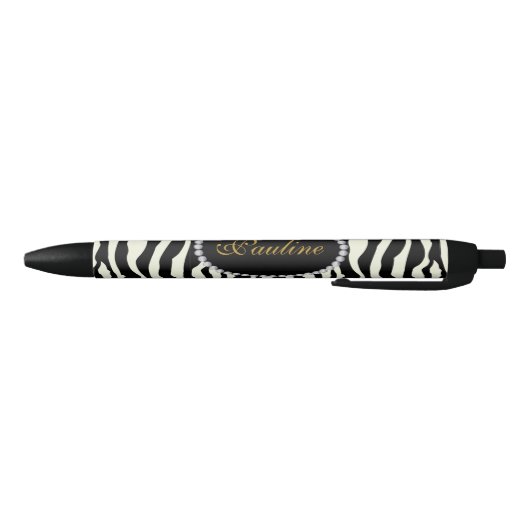 Stylo Noir Monogramme chic de diamant de Faux d'impression de (Bas)