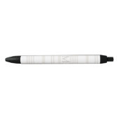 Stylo Noir Monogramme Classic Élégant Minimal Initial Plaid (Devant)