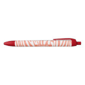 Stylo Noir Monogramme Coral rose rayé Zèbre motif tendance (Haut)