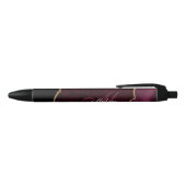 Stylo Noir monogramme d'agneau en bordeaux et or (Haut)