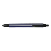 Stylo Noir Monogramme d'argent bleu de la marine moderne (Dos)