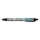 Stylo Noir Monogramme de collection de photos Turquoise et gr (Bas)