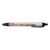 Stylo Noir monogramme de feuille d'or fausse aquarelle (Bas)