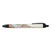 Stylo Noir monogramme de feuille d'or fausse aquarelle (Haut)