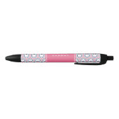 Stylo Noir Monogramme de Motif géométrique rose (Bas)