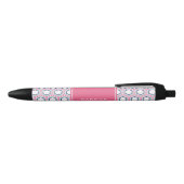 Stylo Noir Monogramme de Motif géométrique rose (Haut)