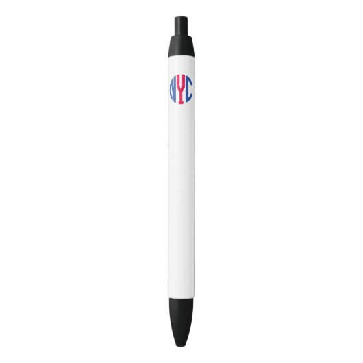 Stylo Noir monogramme de New York (devant Vertical)