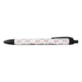 Stylo Noir Monogramme de nom de script à noeud disco cerise C (Haut)