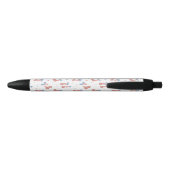 Stylo Noir Monogramme de nom de script à noeud disco cerise C (Dos)