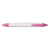 Stylo Noir Monogramme de nom de script à nœud rose Coquette é (Dos)
