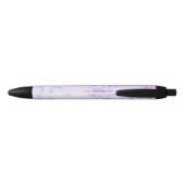 Stylo Noir Monogramme de nom de script d'art violet abstrait (Dos)
