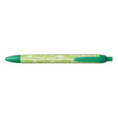 Stylo Noir Monogramme de nom de script de lime verte d'été (Dos)