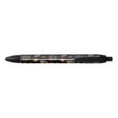 Stylo Noir Monogramme de nom de script de soleil arc-en-ciel (Dos)