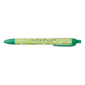 Stylo Noir Monogramme de nom de script lime vert d'été (Bas)