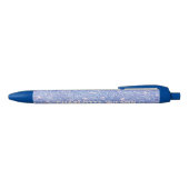 Stylo Noir Monogramme de nom de script pailleté bleu élégant (Haut)