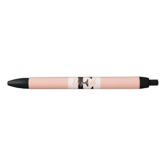 Stylo Noir Monogramme de nom de typographie minimaliste 