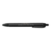 Stylo Noir Monogramme de nom en noir et blanc (Bas)
