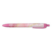 Stylo Noir Monogramme de Parties scintillant de marbre rose o (Bas)