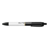 Stylo Noir Monogramme de Parties scintillant Noir Blanc & Or  (Bas)