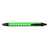Stylo Noir Monogramme de point de polka vert (Dos)