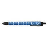 Stylo Noir Monogramme de point Polka Bleu (Bas)