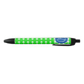 Stylo Noir Monogramme de point Polka bleu et vert (Bas)