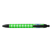 Stylo Noir Monogramme de point Polka bleu et vert (Dos)