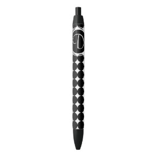 Stylo Noir Monogramme de point Polka Noir