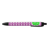 Stylo Noir Monogramme de point Polka vert et violet (Bas)