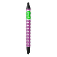 Monogramme de point Polka vert et violet