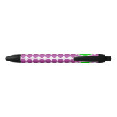 Stylo Noir Monogramme de point Polka vert et violet (Dos)