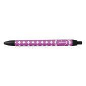 Stylo Noir Monogramme de point Polka violet (Devant)