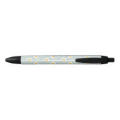 Stylo Noir Monogramme de script chic minimal daisy sarcelle (Dos)