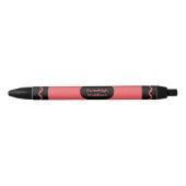 Stylo Noir Monogramme d'enveloppe couleur rouge (Devant)