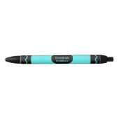 Stylo Noir Monogramme d'enveloppement couleur turquoise Crayo (Devant)