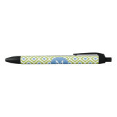 Stylo Noir Monogramme Diamants bleu et vert Motif Ikat (Haut)