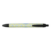 Stylo Noir Monogramme Diamants bleu et vert Motif Ikat (Dos)
