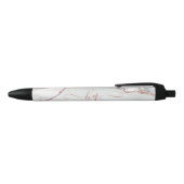 Stylo Noir Monogramme doré rose marbré pailleté sarcelle écri (Haut)