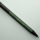 Stylo Noir Monogramme élégant de nom en vert foncé et or