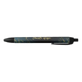 Stylo Noir Monogramme élégant en écriture cursive avec paille (Bas)