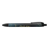 Stylo Noir Monogramme élégant en écriture cursive avec paille (Haut)