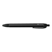 Stylo Noir Monogramme élégant uni noir et blanc Initiales Bla (Bas)