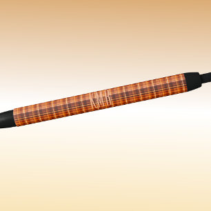 Stylo Noir Monogramme Encre Motif Plaid Automne-Automne