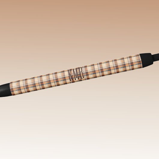 Stylo Noir Monogramme | Encre Motif Plaid Automne-Automne