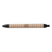 Stylo Noir Monogramme | Encre Motif Plaid Automne-Automne (Devant)