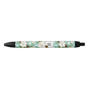 Stylo Noir Monogramme floral de Magnolia