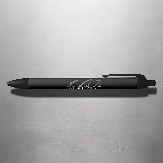 Stylo Noir Monogramme gris noir moderne