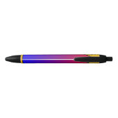 Stylo Noir Monogramme Initial Moderne de Nom, Luxe Abordable (Dos)